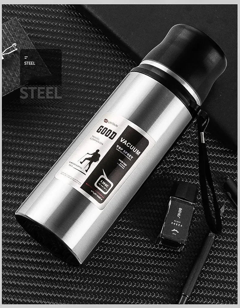 Grande Bouteille Isotherme en Acier Inoxydable – Thermos de Voyage prévisionnel