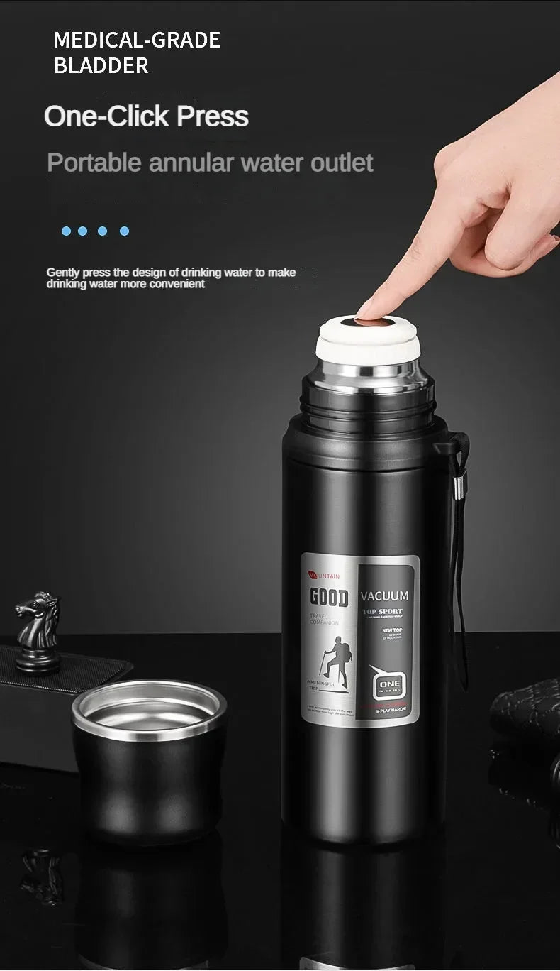 Grande Bouteille Isotherme en Acier Inoxydable – Thermos de Voyage prévisionnel